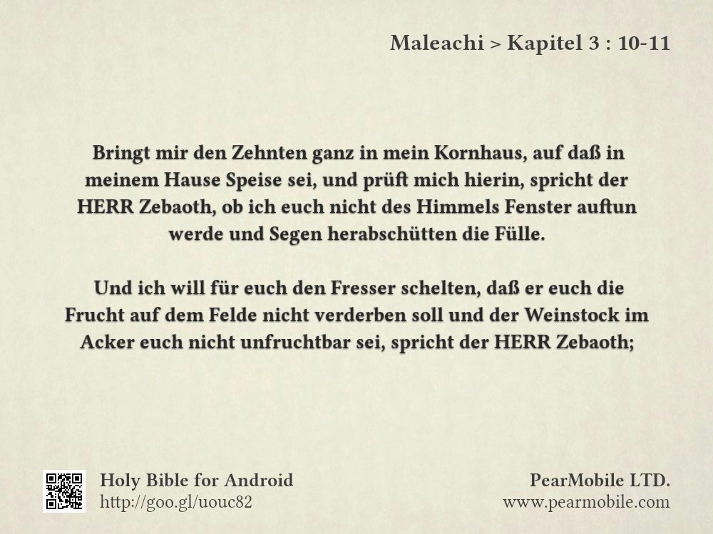 Maleachi, Kapitel 3:10-11